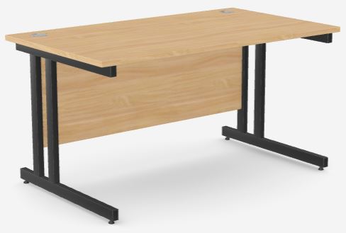Ashford -Twin 1400w x 800d Desk Beech - Black