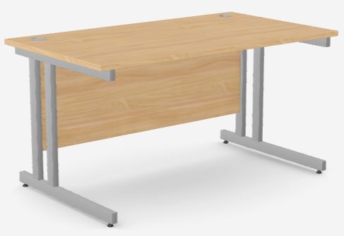 Ashford -Twin 1400w x 800d Desk Beech - Silver
