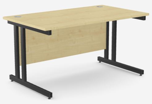 Ashford -Twin 1400w x 800d Desk Maple - Black