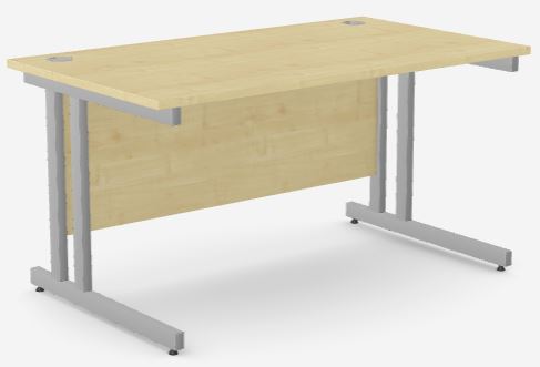 Ashford -Twin 1400w x 800d Desk Maple - Silver