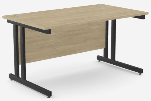 Ashford -Twin 1400w x 800d Desk Urban Oak - Black