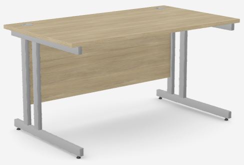 Ashford -Twin 1400w x 800d Desk Urban Oak - Silver