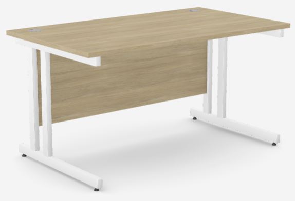 Ashford -Twin 1400w x 800d Desk Urban Oak - White