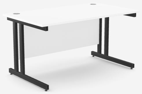 Ashford -Twin 1400w x 800d Desk White - Black