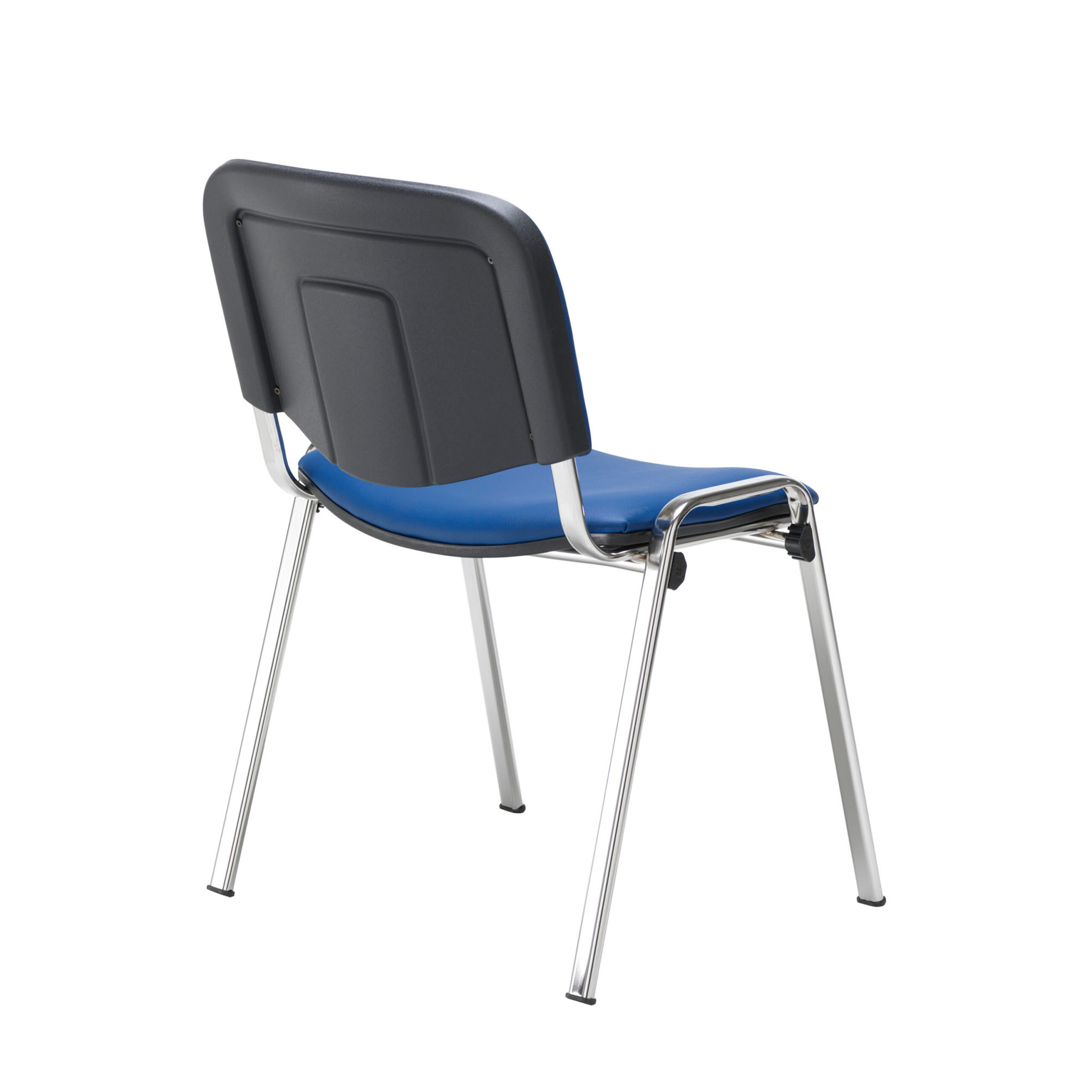 Club Meeting Chair With Chrome Frame & Blue PU Vinyl Fabric