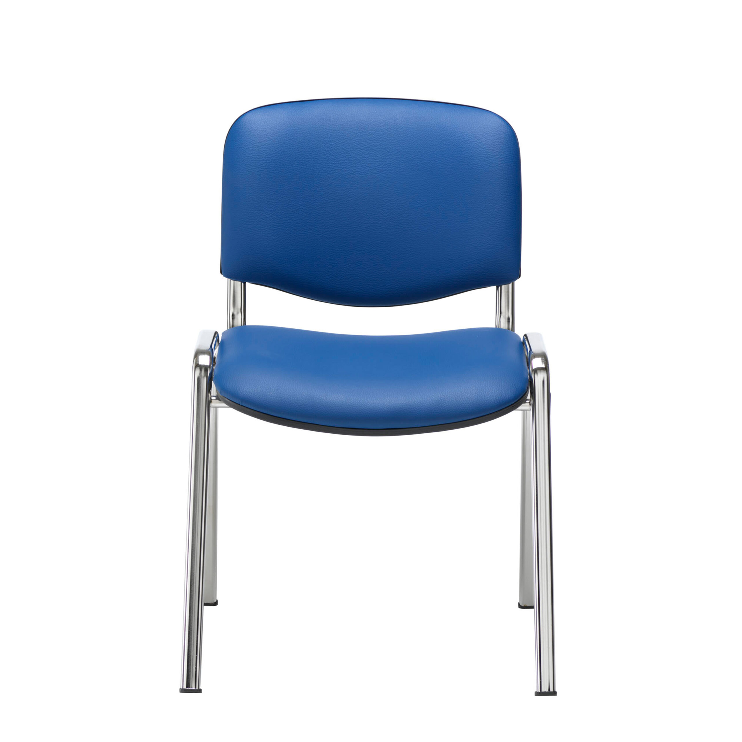 Club Meeting Chair With Chrome Frame & Blue PU Vinyl Fabric