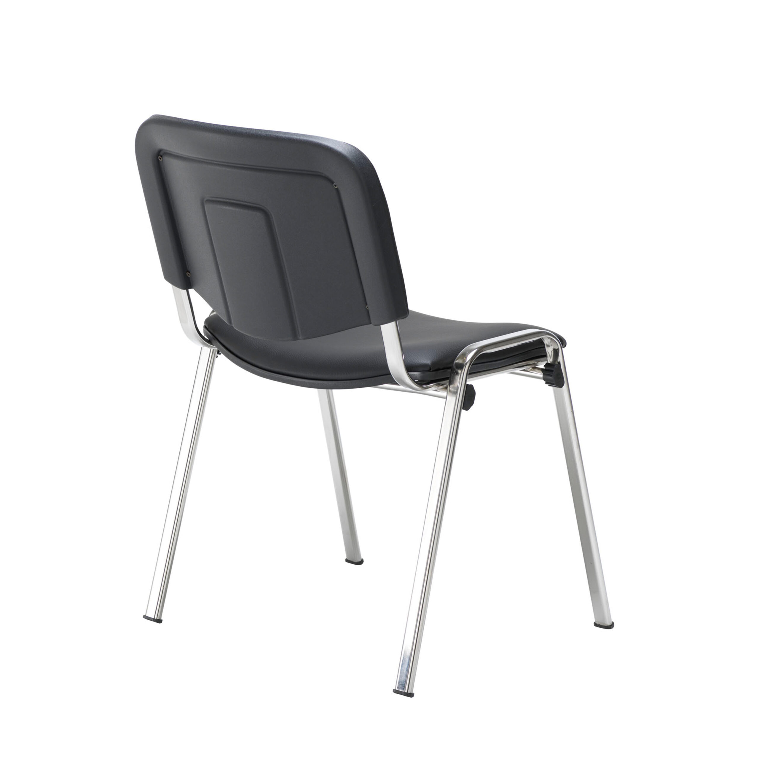Club Meeting Chair With Chrome Frame & Black PU Vinyl Fabric