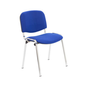 Club Meeting Chair With Chrome Frame & Royal Blue Fabric