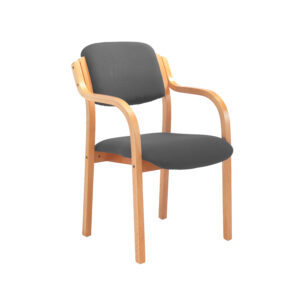 Wood Frame Meeting / Armchair - With Upholstered Seat & Back Office Furniture Reception