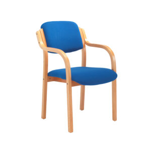 Wood Frame Meeting / Armchair - With Upholstered Seat & Back Office Furniture Reception
