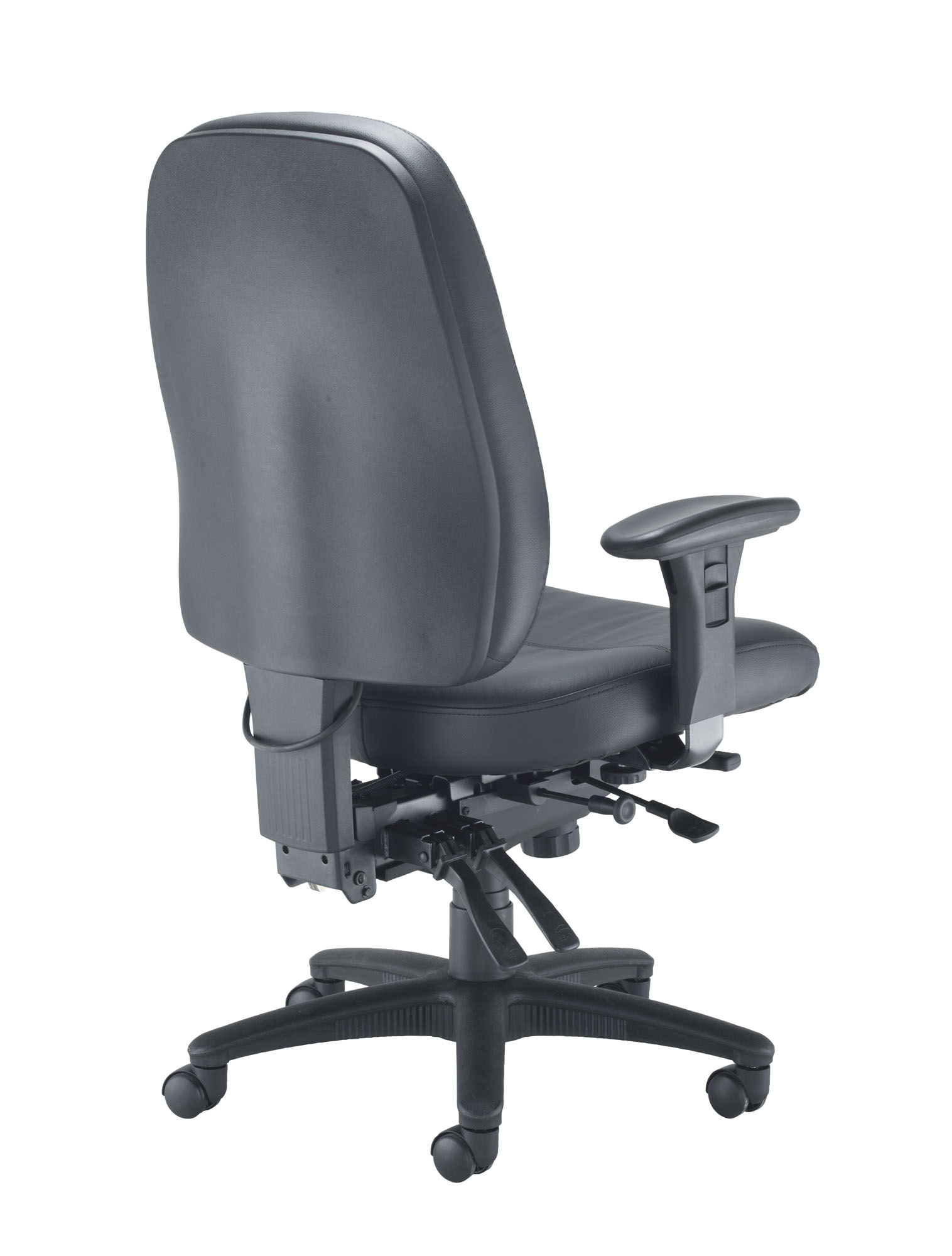 24HR-VIS-PU - Leather Look 24 Hour Office Chair Colour: Black - Image 4