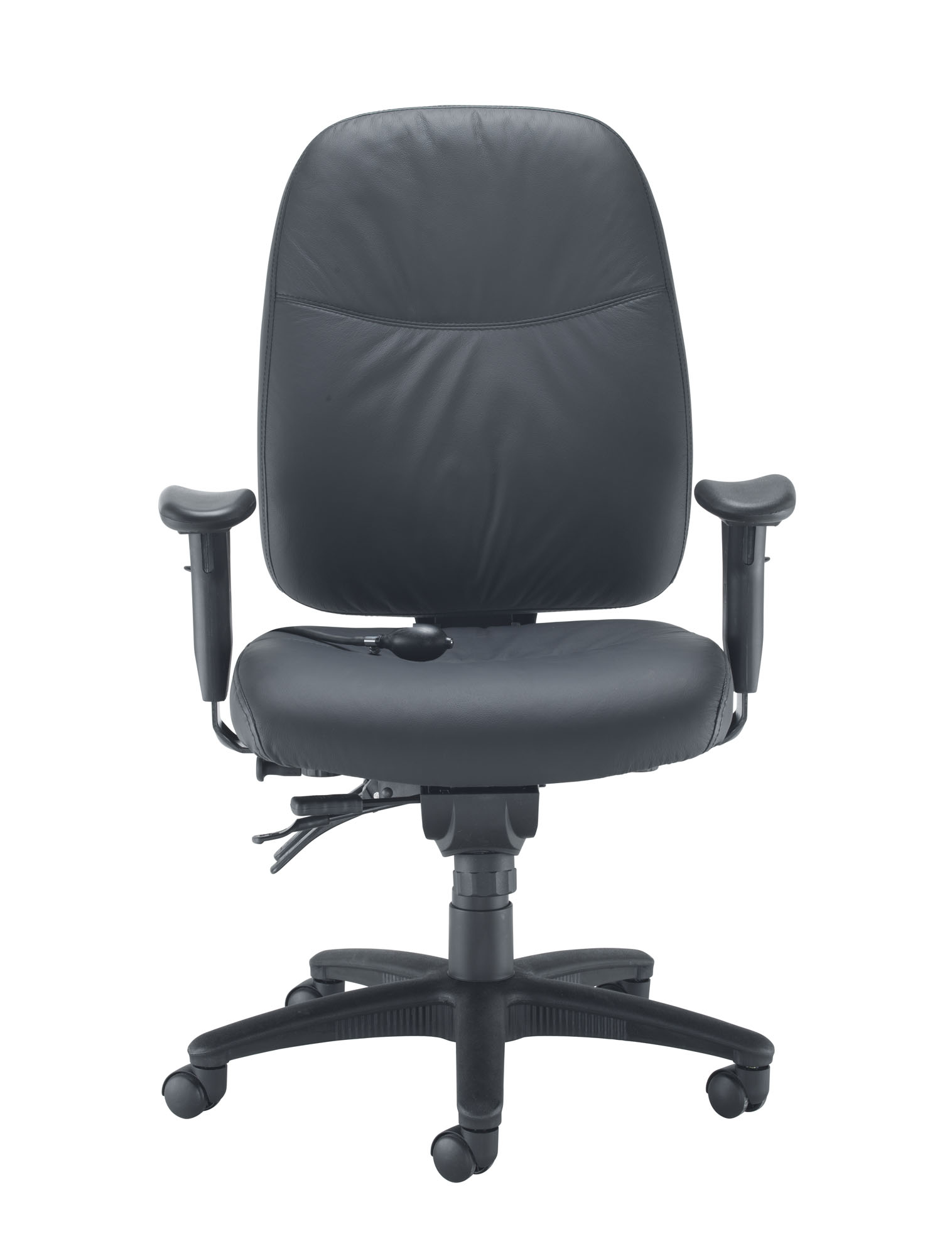 24HR-VIS-PU - Leather Look 24 Hour Office Chair Colour: Black - Image 2