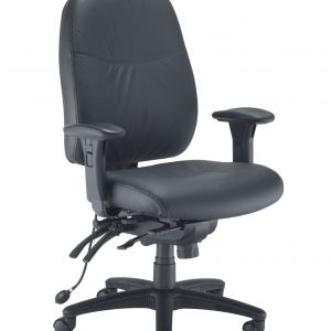 24HR-VIS-PU - Leather Look 24 Hour Office Chair  Colour: Black