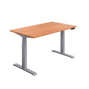 Economy Sit Stand Electric Height Adjustable Desk - With Programmable Memory - Available in 4 Desk Sizes, 4 Top Colours & 2 Leg Frame Colours