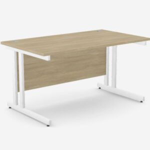 Main Image - Ashford -Twin 1400w x 800d Desk Urban Oak - White