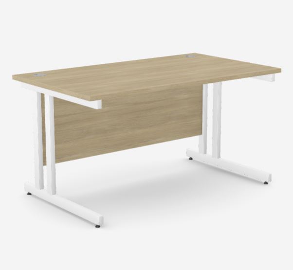 Main Image - Ashford -Twin 1400w x 800d Desk Urban Oak - White
