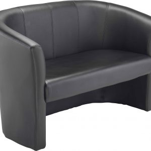 Tub Leather Look 2 Seater Sofa Reception Soft Seating