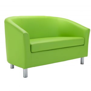 Reception Tub Sofa - With PU Fabric & Metal Legs - Choice of 6 Colours