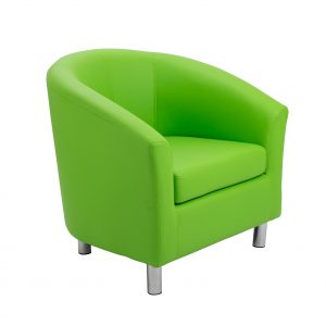 Reception Tub Armchair - With PU Fabric & Metal Legs - Choice of 6 Colours