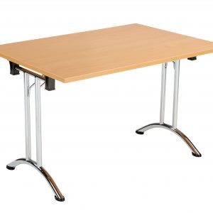 Rectangular Folding Meeting Table - 800d x 725h mm - With Chrome Frame & Choice of Top Sizes & Top Colours