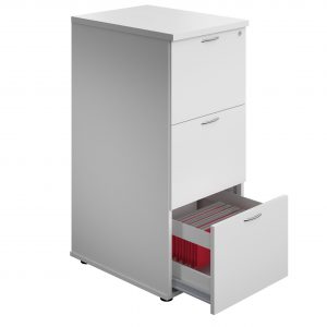 3 Drawer Wooden Filing Cabinet - 464w x 600d x 1030h mm - White