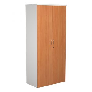 1800mm High Wooden Cupboard - 800w x 450d x 1800h mm - White Carcass