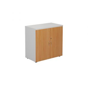 800mm High Wooden Cupboard - 800w x 450d x 800h mm - White Carcass